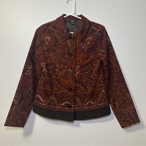 Elementz Paisley Maroon and Brown Blazer